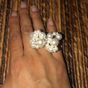 Swarovski Pearl and Stone Ring